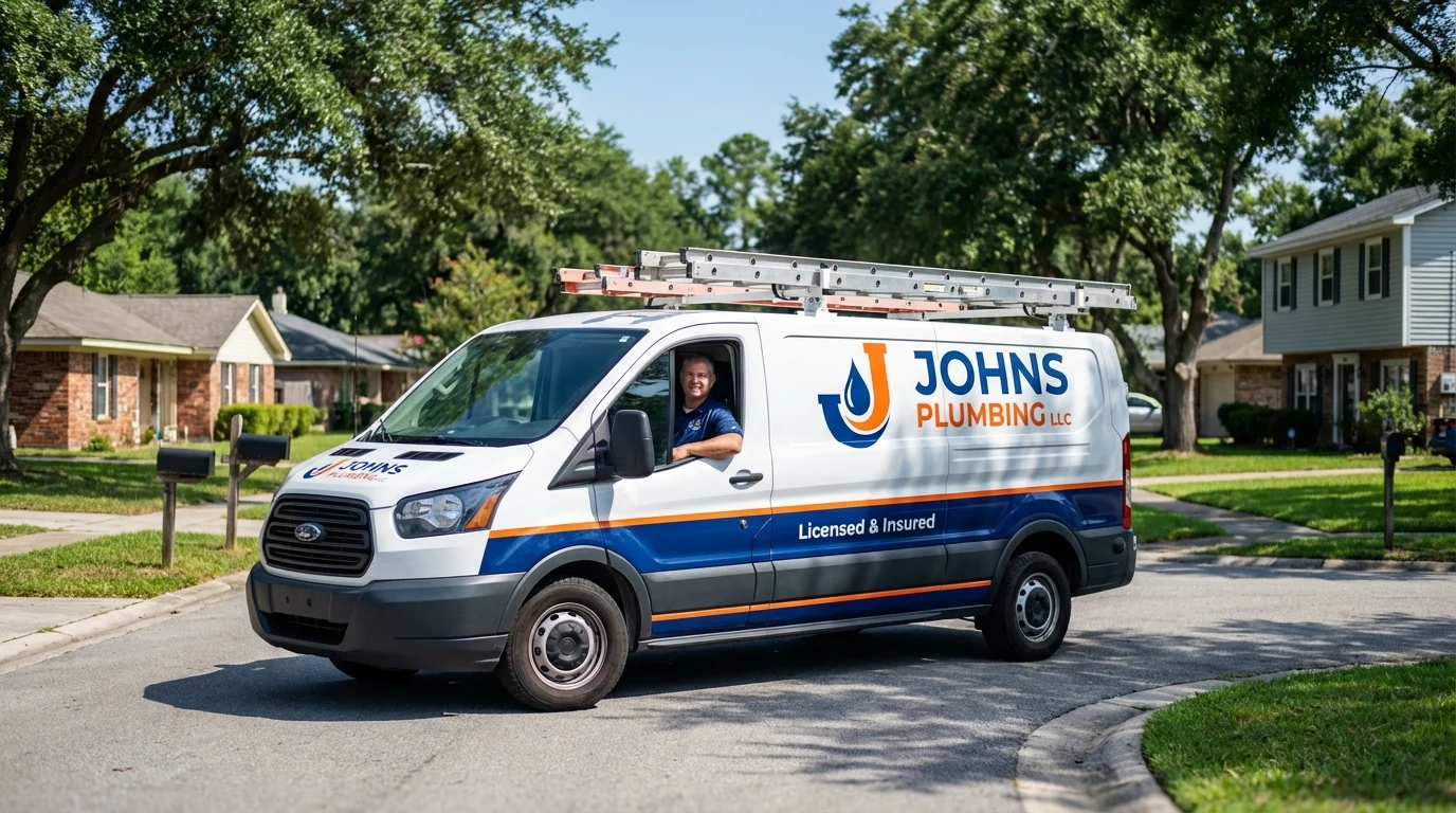 Johns Plumbing LLC service van in Port Gibson, MS