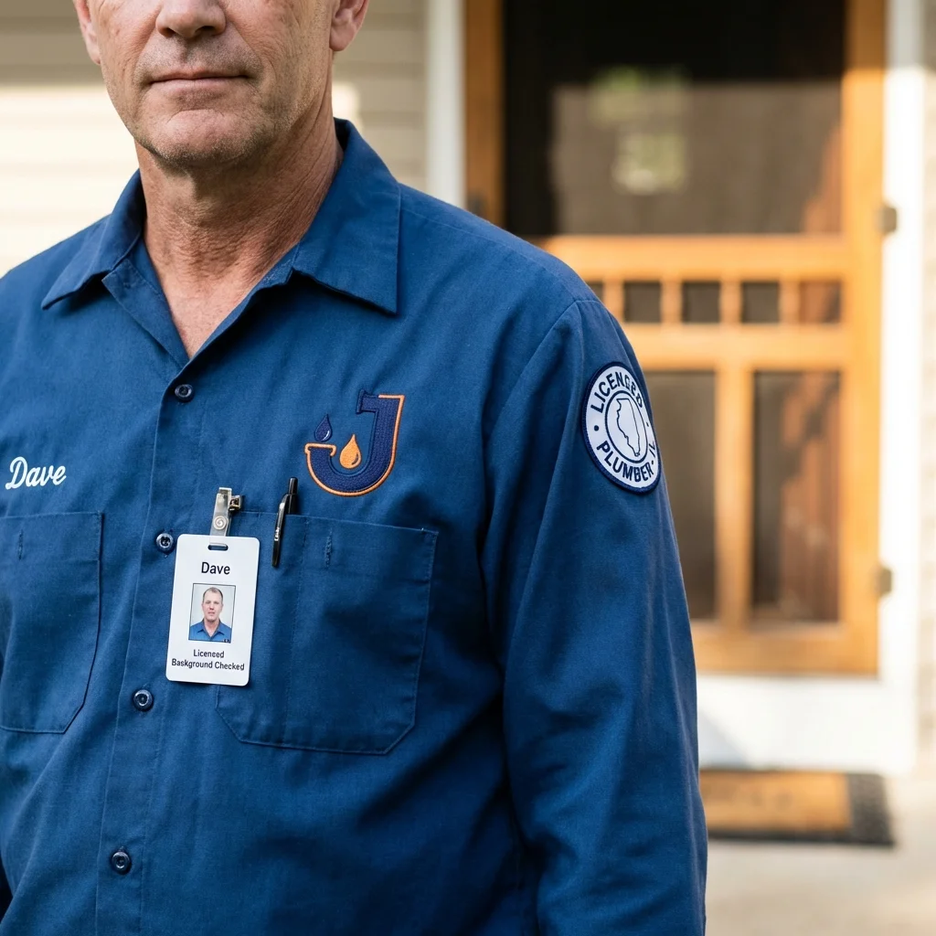 Licensed plumber showing ID badge in Port Gibson, MS