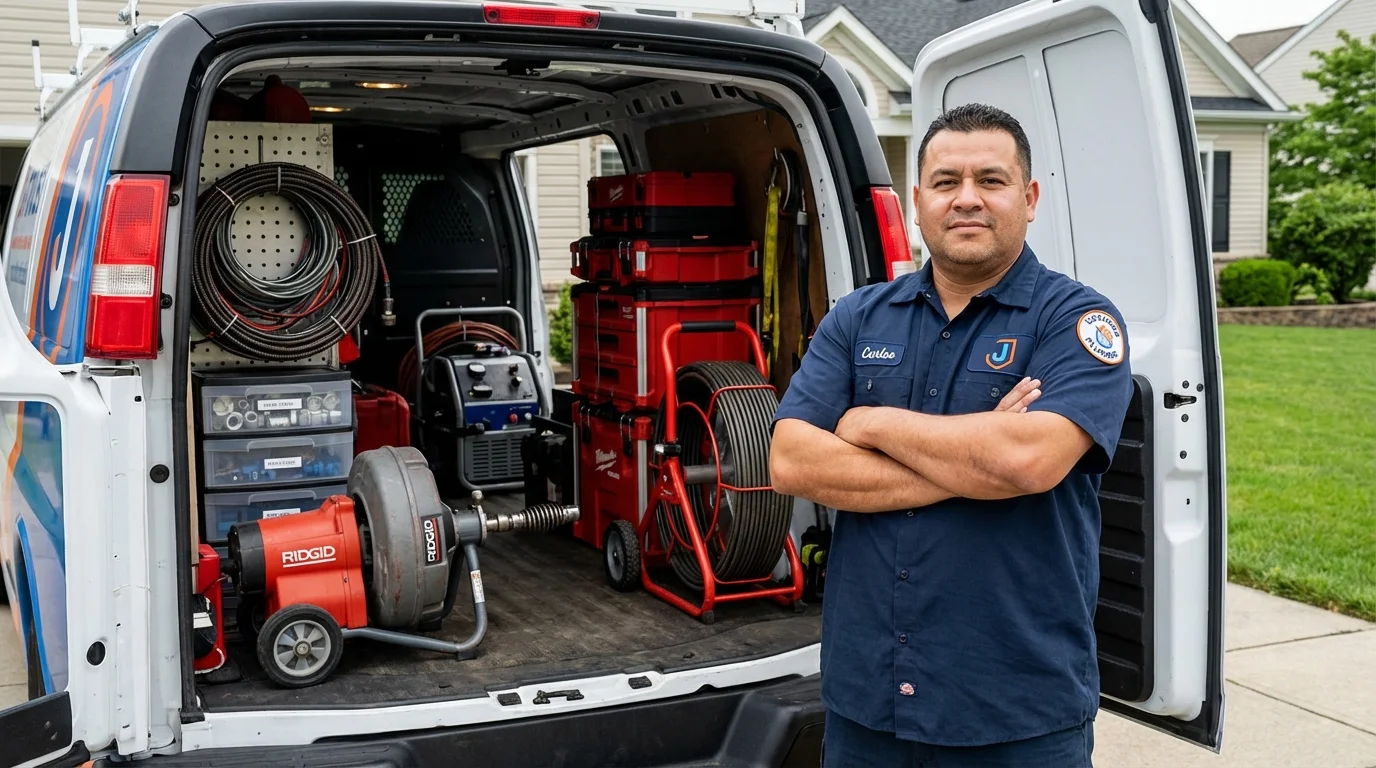 Professional drain cleaning equipment and Johns Plumbing LLC plumber in Port Gibson