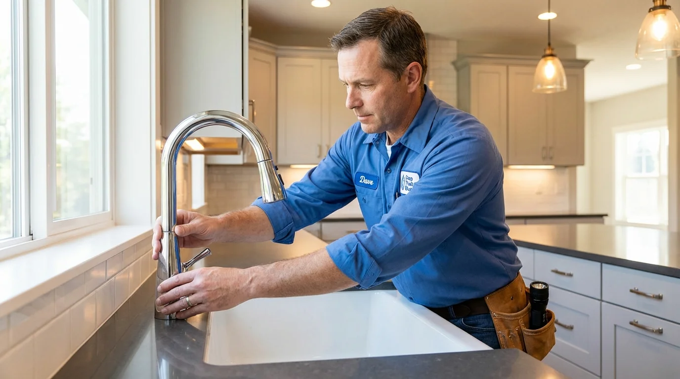 Kitchen faucet installation by Johns Plumbing LLC in Port Gibson